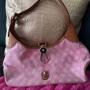 Dooney & Bourke Pink and Brown Shoulder Bag